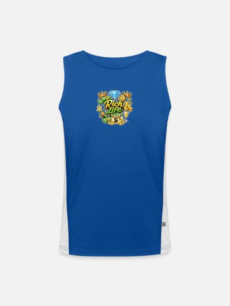 Rich Life Sparkle and Diamonds - Men's Functional Contrast Tank Top - royal/white