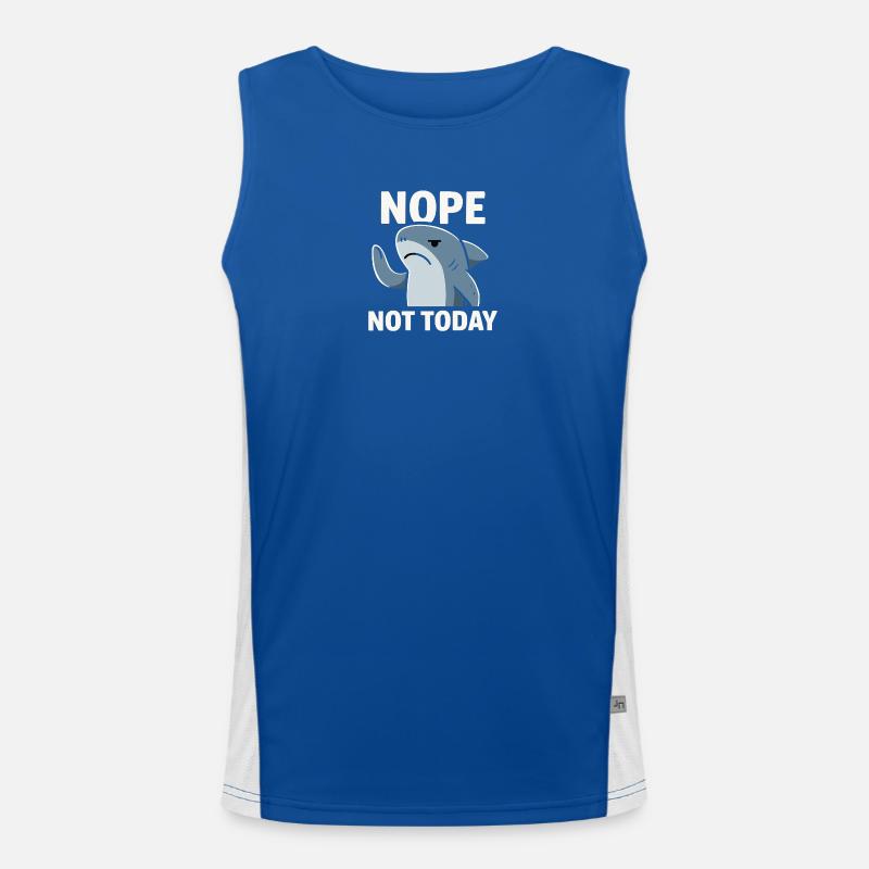 Nein Heute Haifisch Meme Funktionelles Kontrast-Tank Top für Männer 
