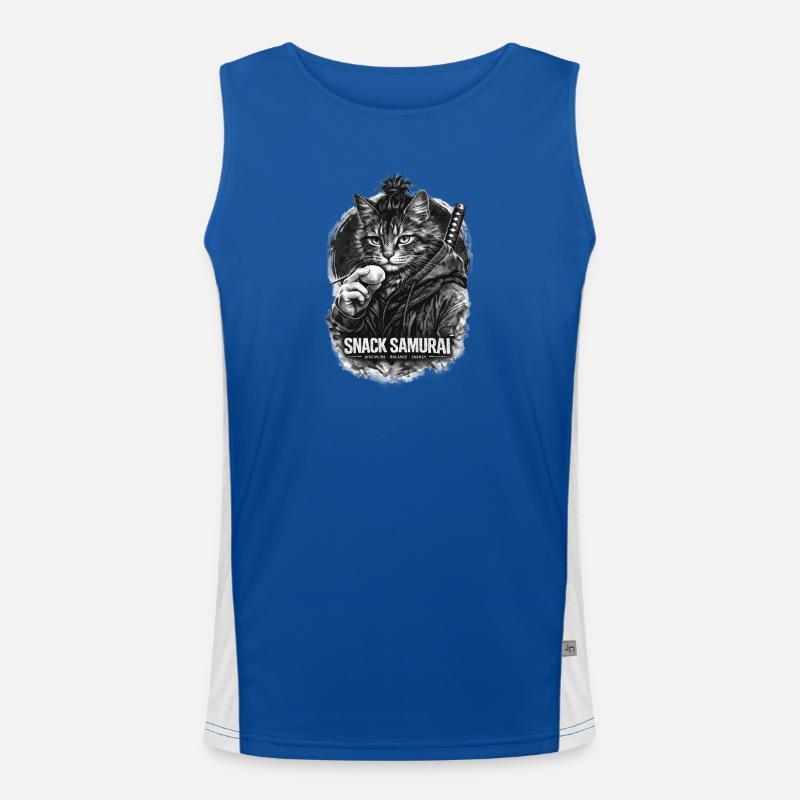 Snack Samurai Katze II Funktionelles Kontrast-Tank Top für Männer 