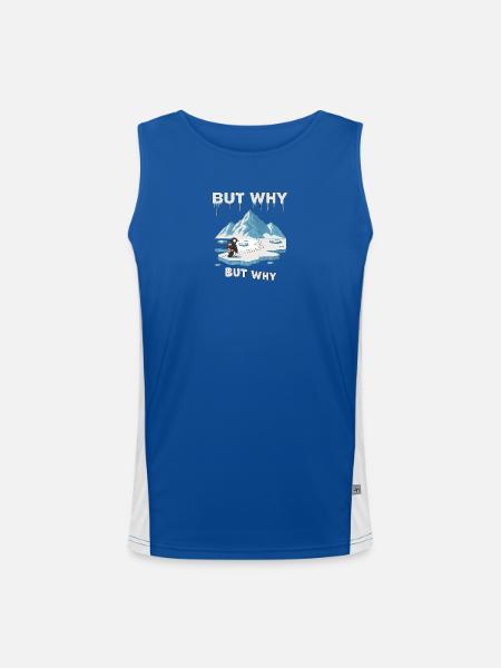 But why Penguin - Men's Functional Contrast Tank Top  - royal/white