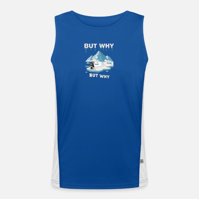 But why Penguin - Men's Functional Contrast Tank Top  - royal/white