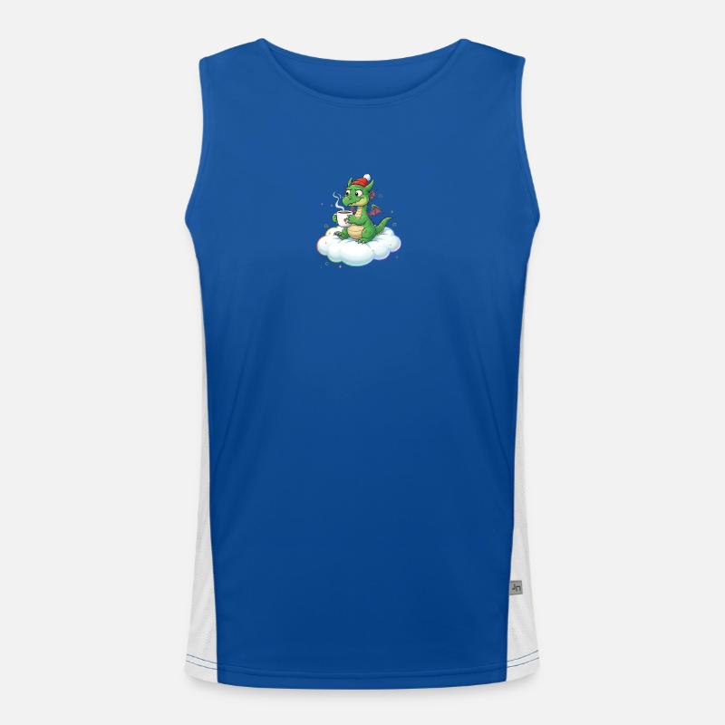 Fire-Blowers on Clouds - Men's Functional Contrast Tank Top  - royal/white