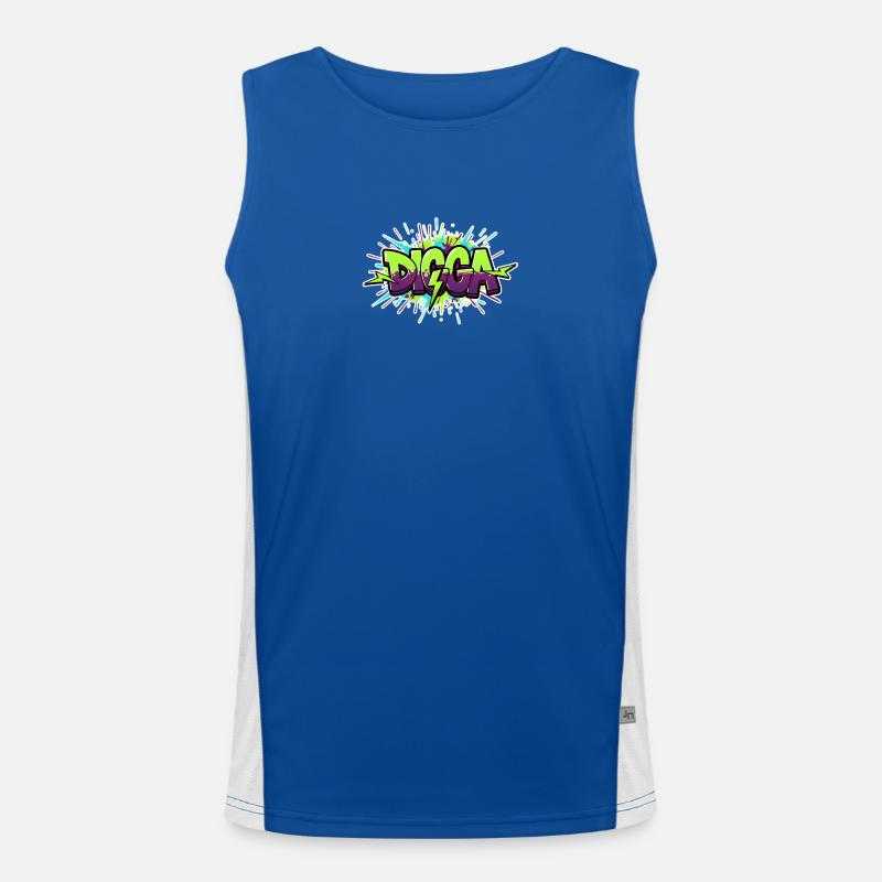 Digga Graffiti Neon Burst Funktionelles Kontrast-Tank Top für Männer 