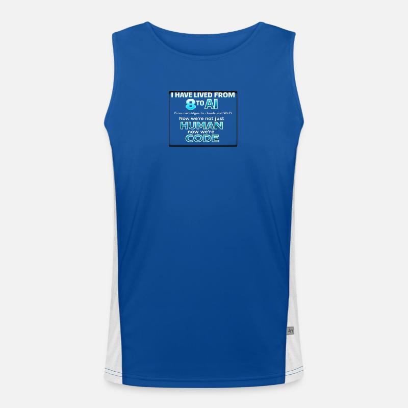 From human to code - Men's Functional Contrast Tank Top  - royal/white
