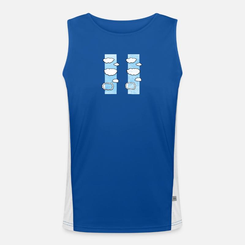 Cloud Columns on Sky Strips Men's Functional Contrast Tank Top 