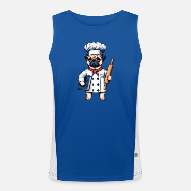 Chef-Chef Pug in the kitchen Men's Functional Contrast Tank Top 