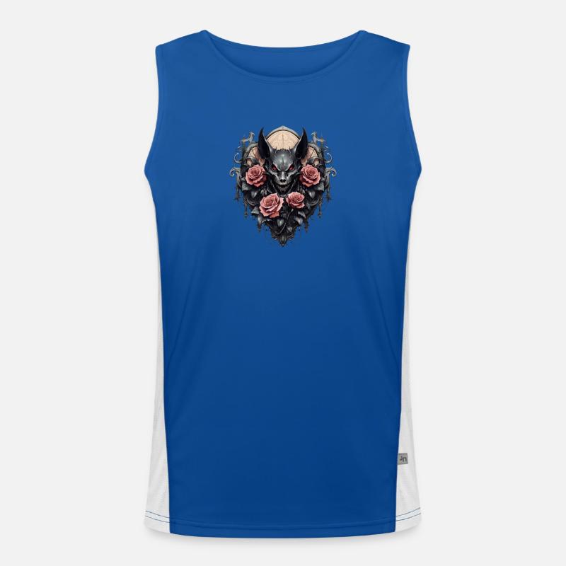 Gothic Roses Illustrations Artwork Men's Functional Contrast Tank Top 