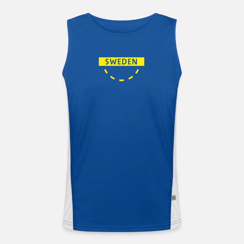 Drapeau suédois jaune Cercle Design Débardeur respirant contrasté Homme 