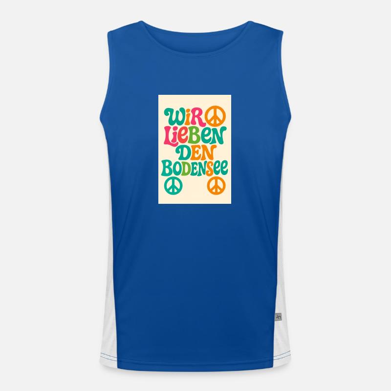 We love Lake Constance - Men's Functional Contrast Tank Top  - royal/white