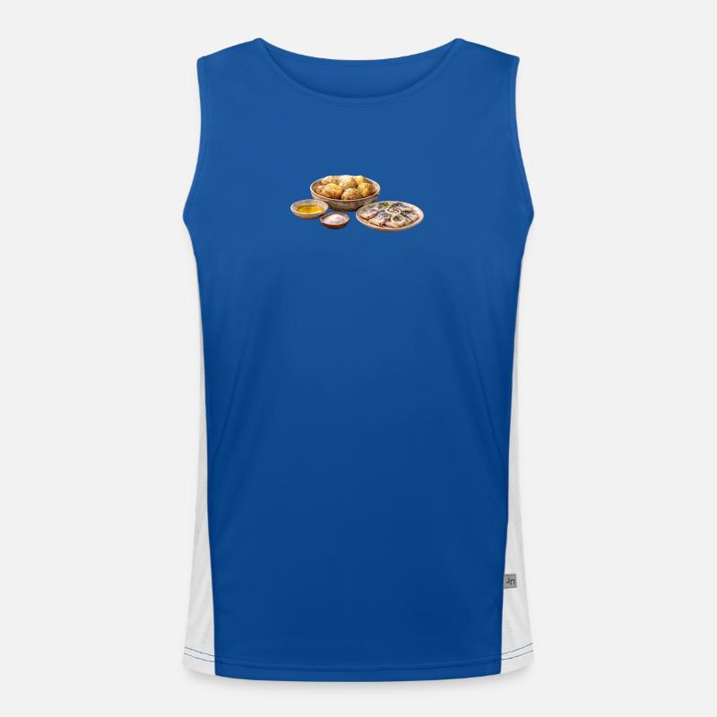 Baked potatoes with olija and selödka Men's Functional Contrast Tank Top 