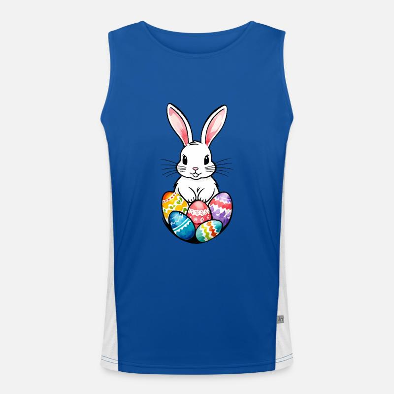 Easter Bunny Easter Watercolor Men's Functional Contrast Tank Top 