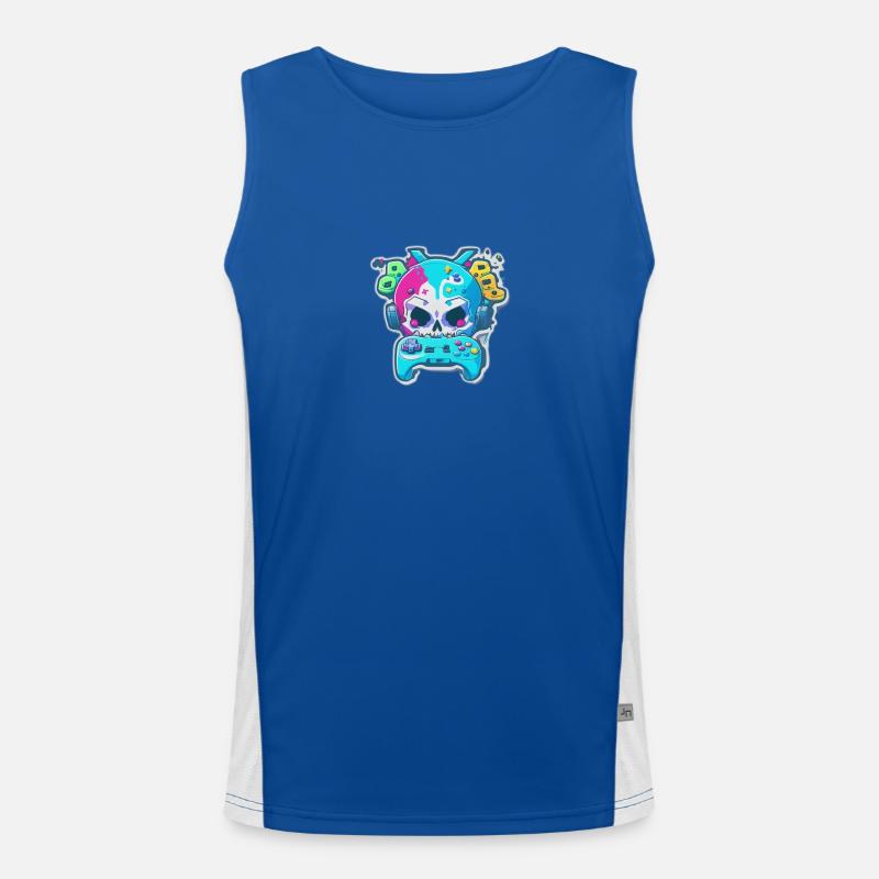 Skullhead Controller - Canotta sportiva da uomo in contrasto cromatico  - blu/bianco