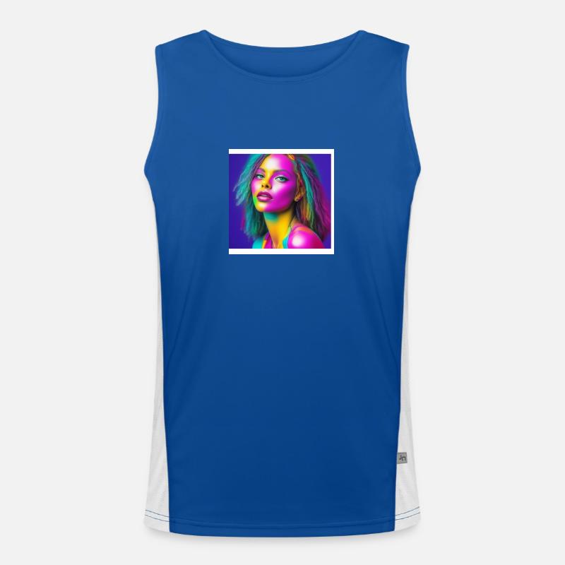 Frau Farbig Funktionelles Kontrast-Tank Top für Männer 