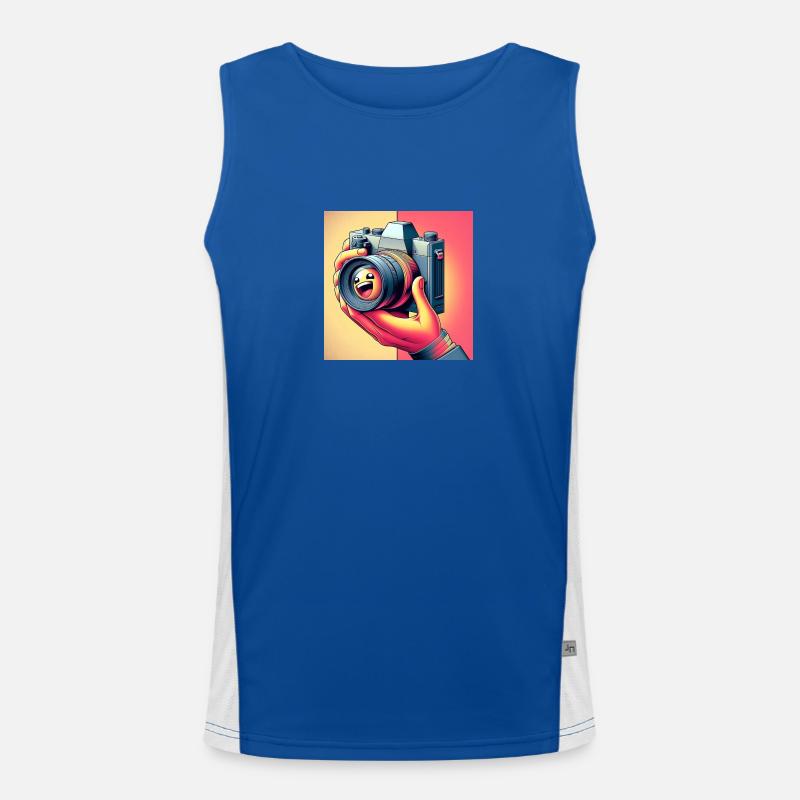 Retro Camera Men's Functional Contrast Tank Top 