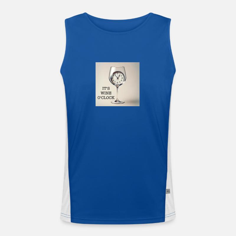 It‘s wine o‘clock - Trinkspruch Wein Funktionelles Kontrast-Tank Top für Männer 