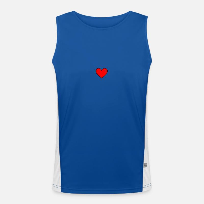Minimalistisches Valentinsherz – Pure Liebe Funktionelles Kontrast-Tank Top für Männer 