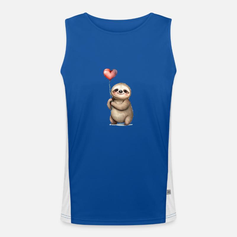 Faultier Herz Aquarell Funktionelles Kontrast-Tank Top für Männer 