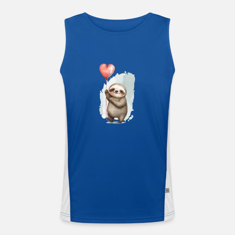 Faultier Herz Aquarell Funktionelles Kontrast-Tank Top für Männer 