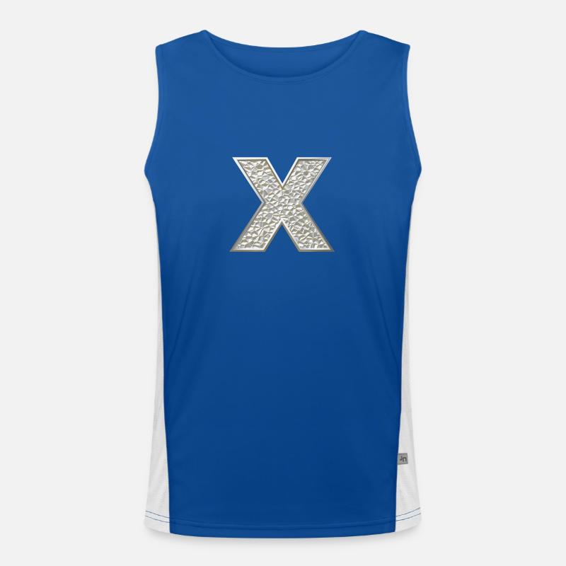 X, letter, initial, monogram, Funktionelles Kontrast-Tank Top für Männer 