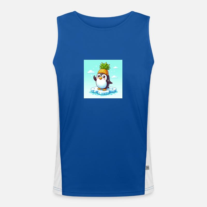Happy Pinguin winkt Funktionelles Kontrast-Tank Top für Männer 