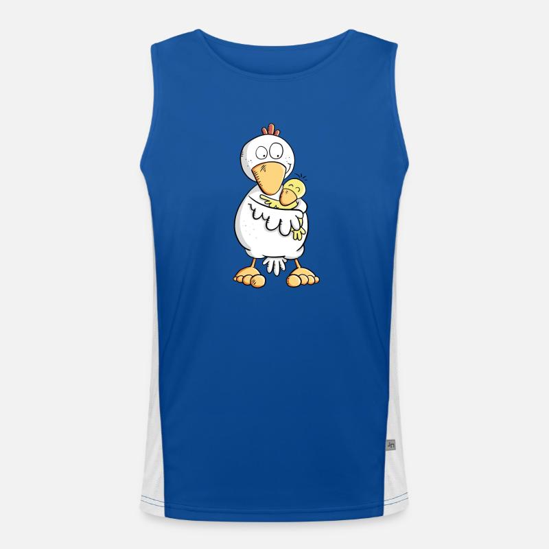 Huhn Mama mit Küken Baby I Muttertagsgeschenk Funktionelles Kontrast-Tank Top für Männer 
