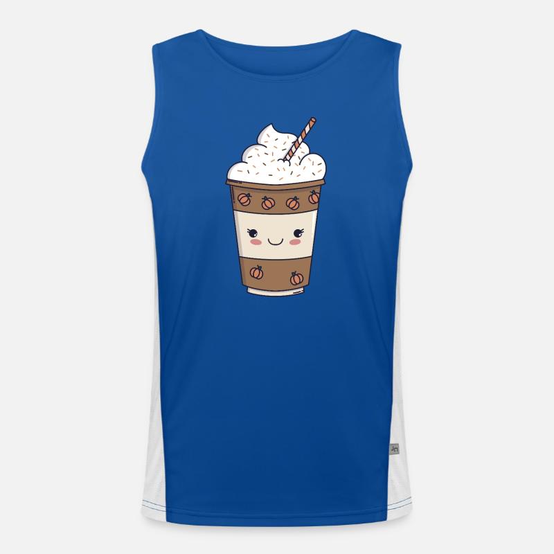 Pumpkin Spice Latte – Kawaii Herbst 🍂☕ Funktionelles Kontrast-Tank Top für Männer 
