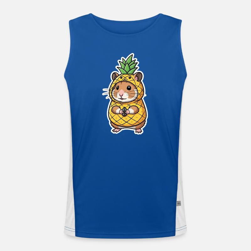 Hamster mit Ananas Comic Shirt Geschenk Funktionelles Kontrast-Tank Top für Männer 