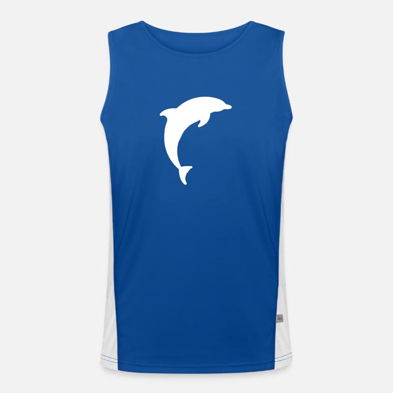 dolphin logo Funktionelles Kontrast-Tank Top für Männer 