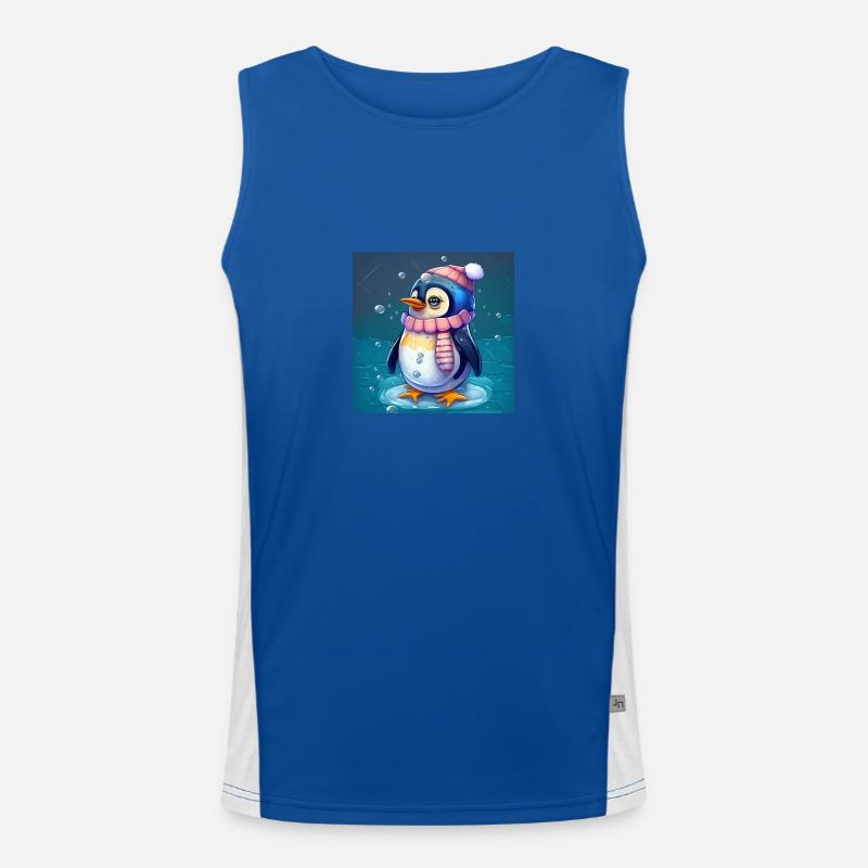 Pingouin de Noël mignon Débardeur respirant contrasté Homme 