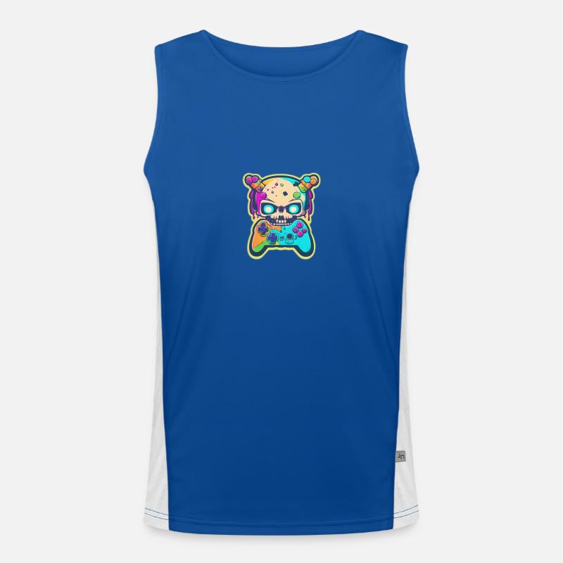 Skullhead Controller - Men's Functional Contrast Tank Top  - royal/white