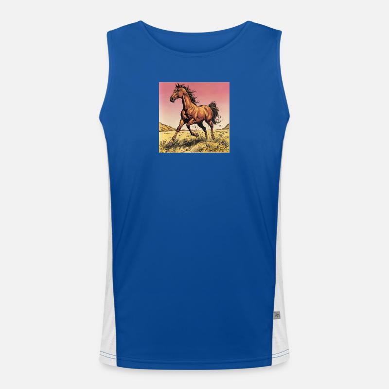 Dynamischer Wildpferd-Print Funktionelles Kontrast-Tank Top für Männer 