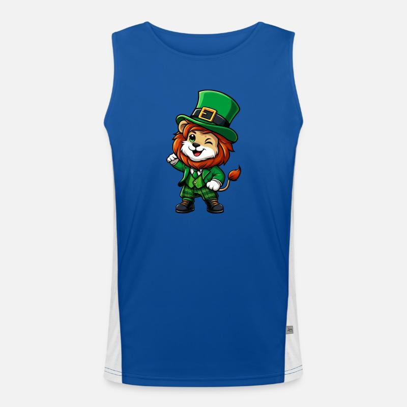 Dessin animé du lion de la Saint-Patrick Débardeur respirant contrasté Homme 