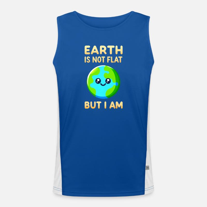 Flat Earth Satire and Flat Jokes Men's Functional Contrast Tank Top 