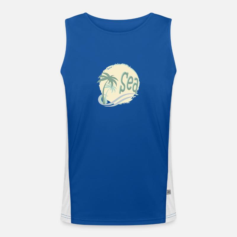 Sea & Palm Trees Men's Functional Contrast Tank Top 