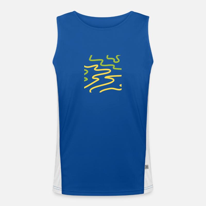 Abstract Three - Men's Functional Contrast Tank Top  - royal/white