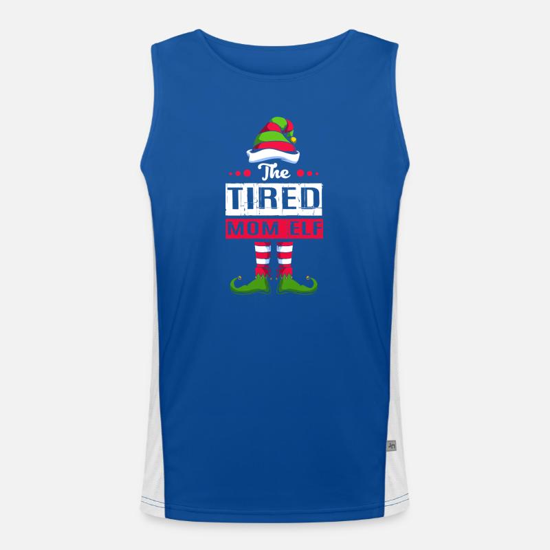 Elfe Elf Weihnachtsgeschenk Mutter Mama Funktionelles Kontrast-Tank Top für Männer 