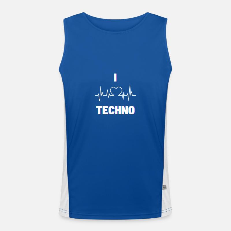 I love techno light Funktionelles Kontrast-Tank Top für Männer 