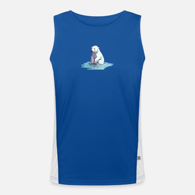 Polar bear without ice Climate change Men's Functional Contrast Tank Top 