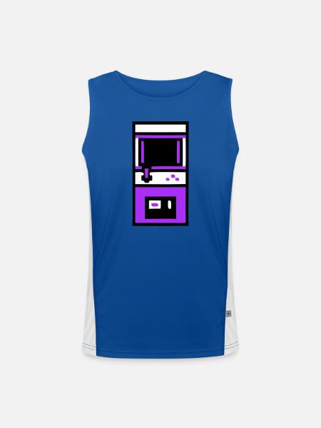 Nostalgischer Arcade Automat Gamer - Funktionelles Kontrast-Tank Top für Männer  - Royal/Weiß - Vorne