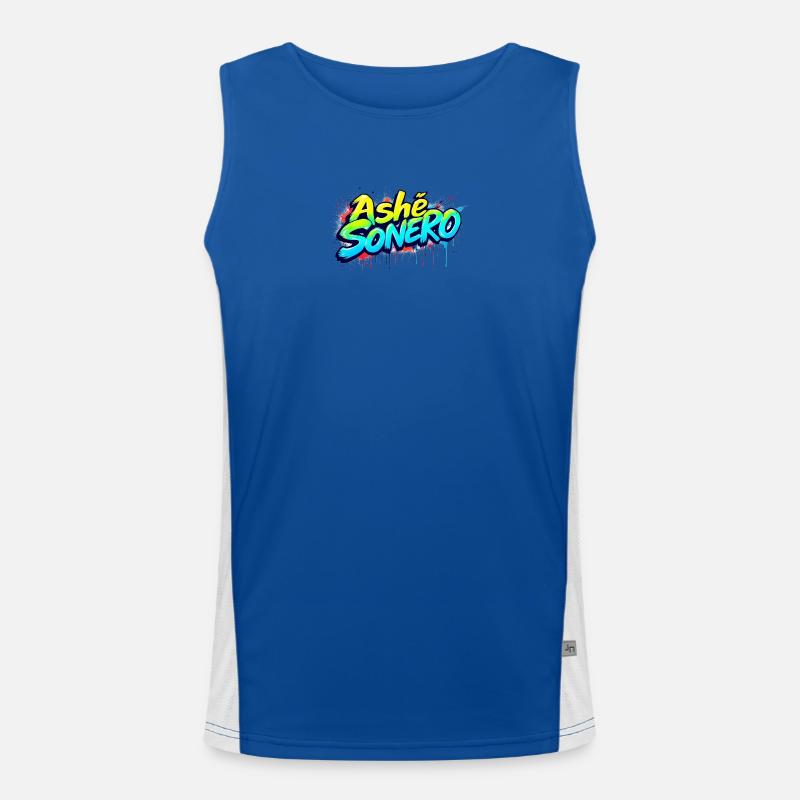 Ashe Sonero Graffiti-Regenbogen Funktionelles Kontrast-Tank Top für Männer 