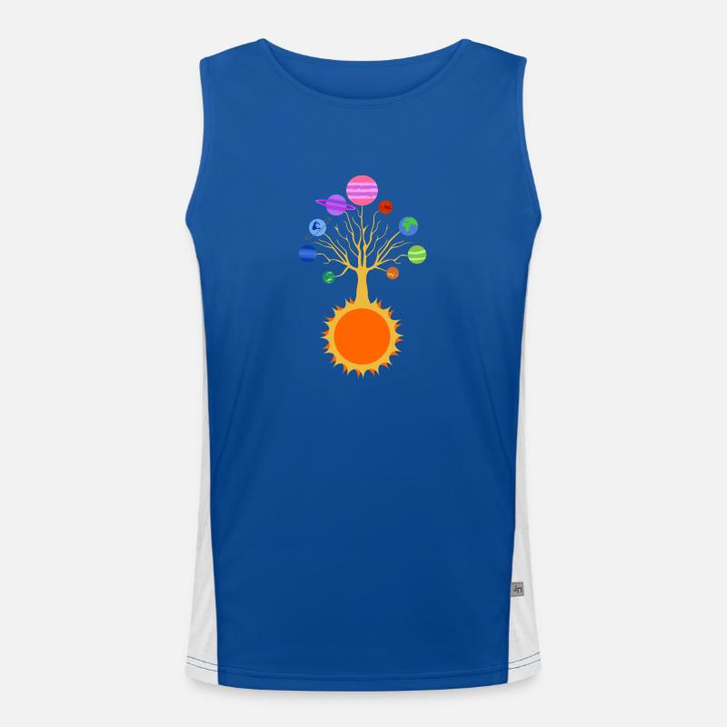 Sonnensystem-Baum Funktionelles Kontrast-Tank Top für Männer 