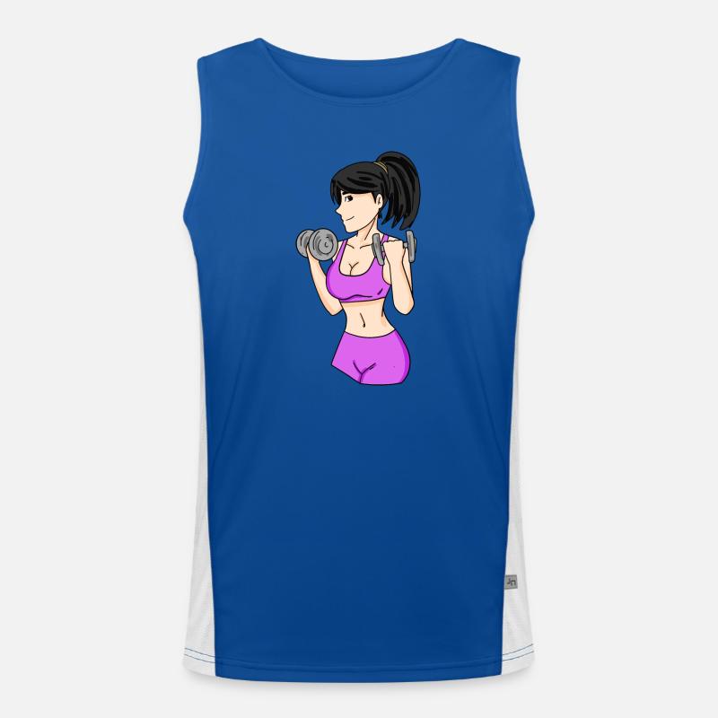 Mädchen mit Hanteln Funktionelles Kontrast-Tank Top für Männer 
