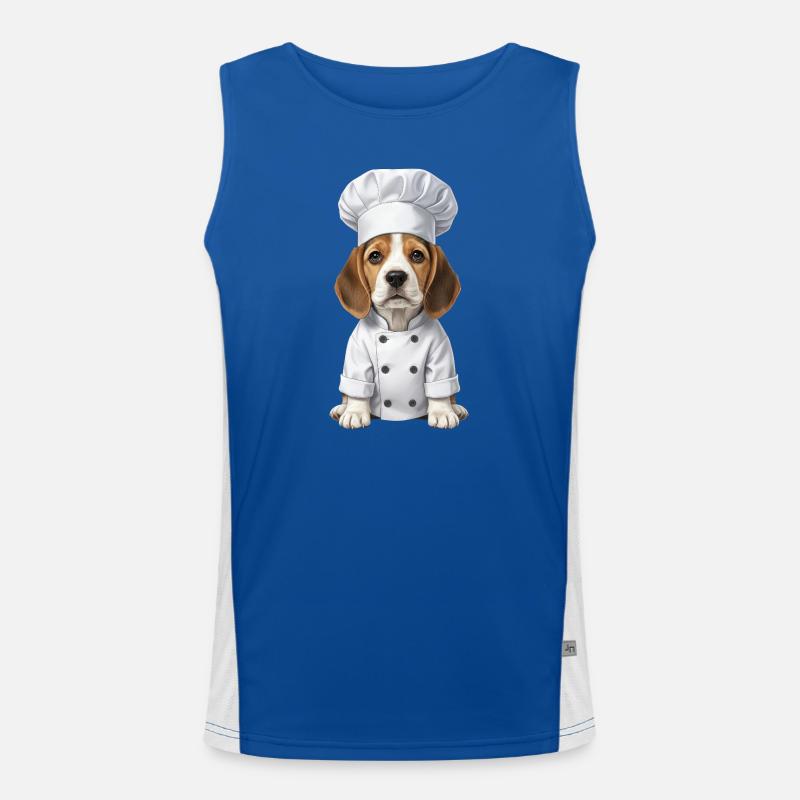 Funny Beagle Chef Cartoon Chef - Men's Functional Contrast Tank Top  - royal/white