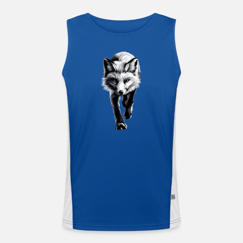 Polarfuchs Schneefuchs Eisfuchs Süßer Weißer Fuchs Funktionelles Kontrast-Tank Top für Männer 