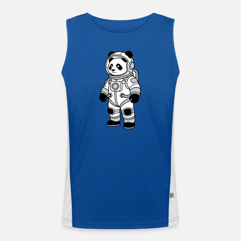 panda bear spacesuit - Men's Functional Contrast Tank Top  - royal/white