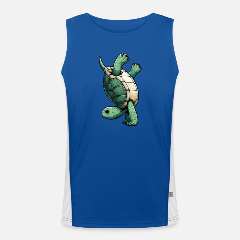 Sporty Turtle Handstand Somersault Gymnastics Men's Functional Contrast Tank Top 