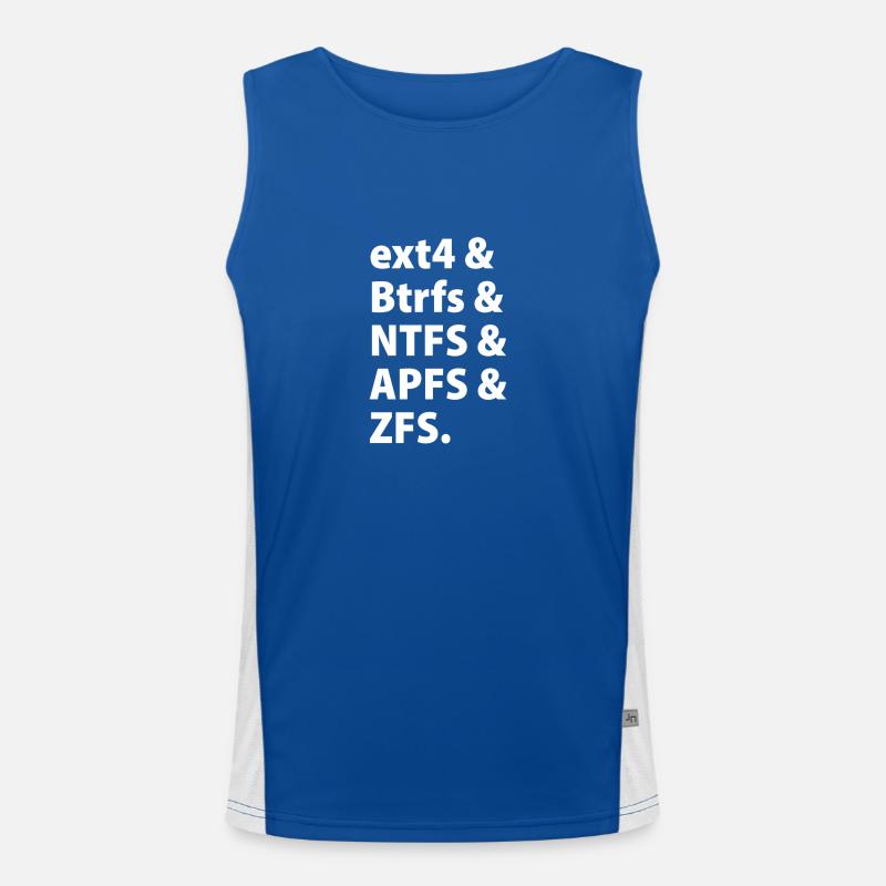 ext4 & Btrfs & NTFS & APFS & ZFS. Funktionelles Kontrast-Tank Top für Männer 