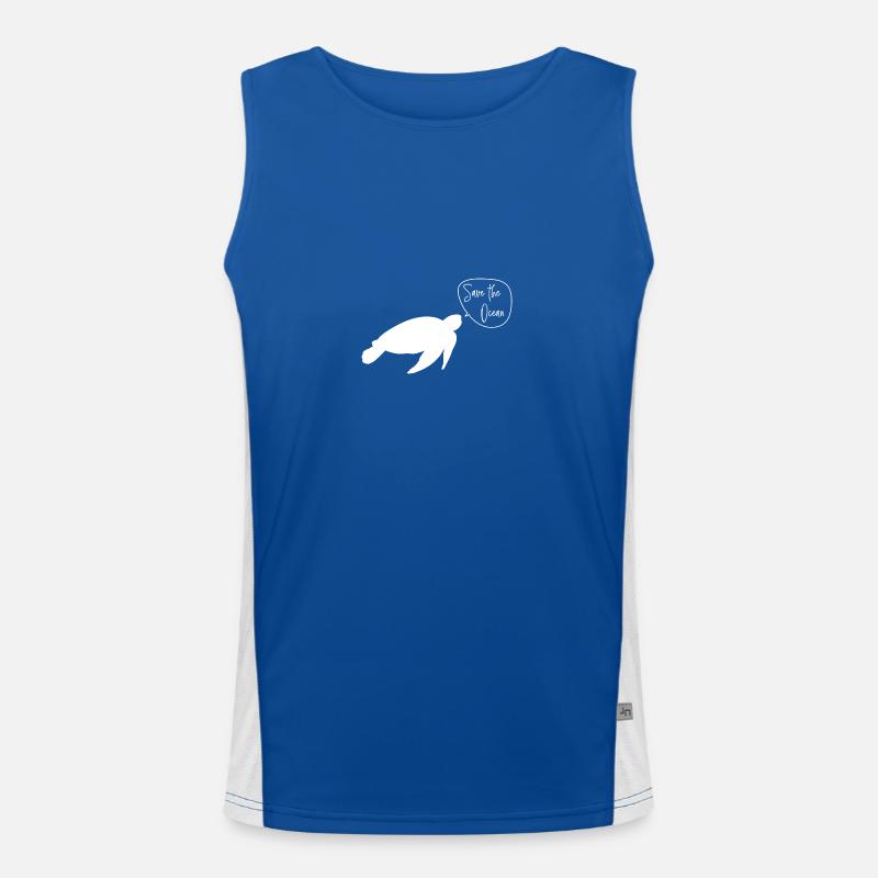Save the Ocean - Turtle Men's Functional Contrast Tank Top 