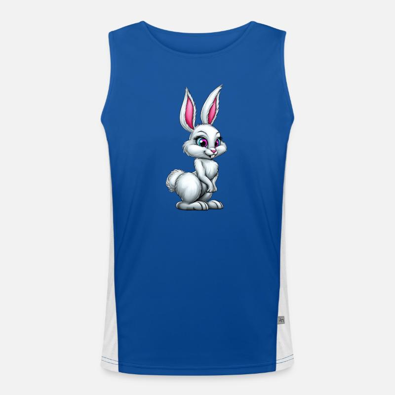 mignon lapin blanc :) Débardeur respirant contrasté Homme 