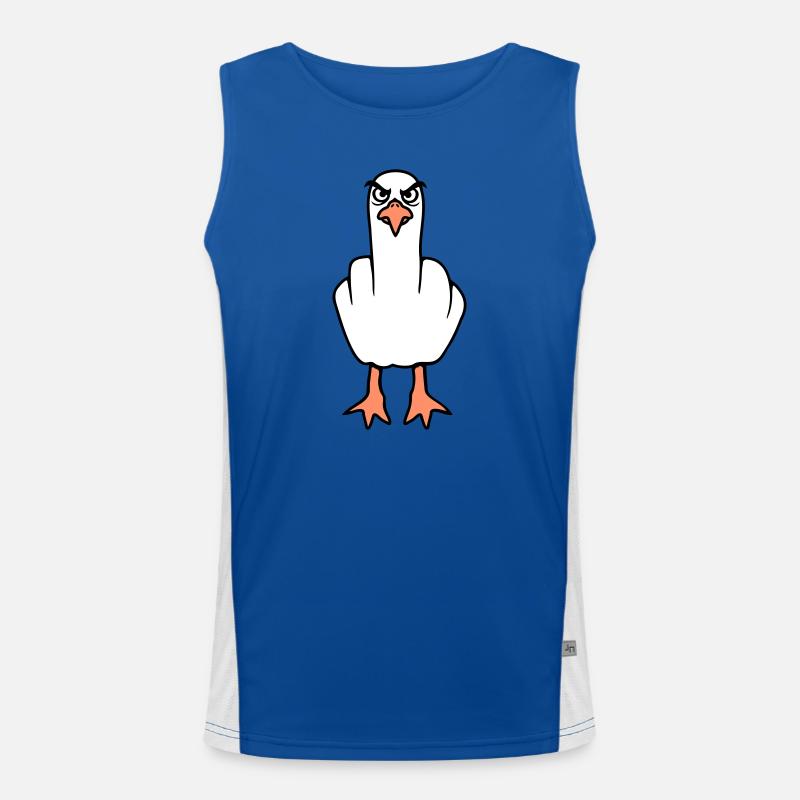 Möwe Mittelfinger Beleidigung Stinkefinger frech Funktionelles Kontrast-Tank Top für Männer 